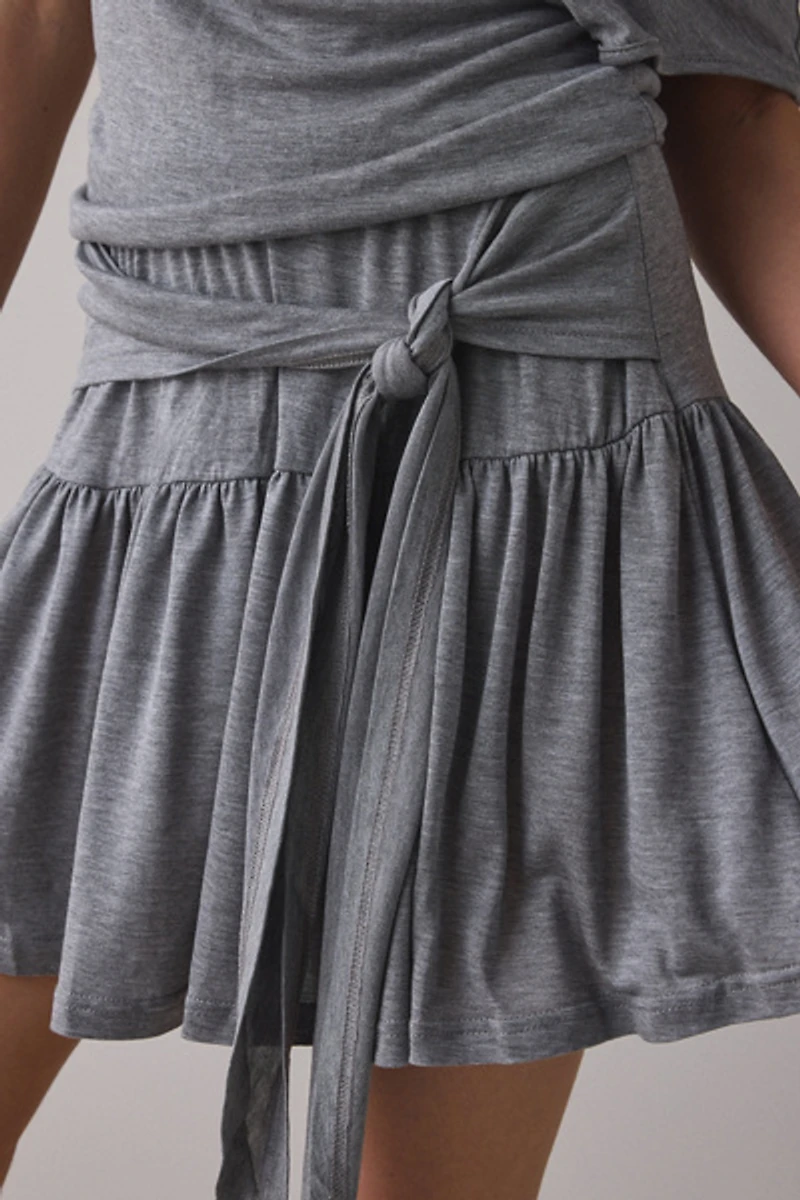 Woodrose Deli Twist And Tie Asymmetric One-Shoulder Mini Dress