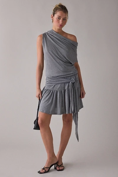 Woodrose Deli Twist And Tie Asymmetric One-Shoulder Mini Dress