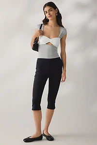 Woodrose Deli You Ruched Layered Crop Top