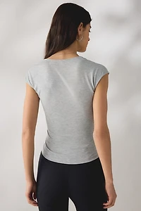 Woodrose Deli You Ruched Layered Crop Top