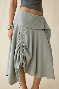 Woodrose Deli Mirage Jersey Knit Asymmetric Midi Skirt