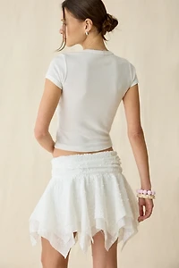 Woodrose Deli Jennie Asymmetric Hanky Hem Mini Skirt