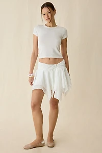 Woodrose Deli Jennie Asymmetric Hanky Hem Mini Skirt