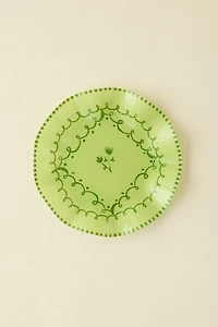 Floral Striped 7-inch Ceramic Dessert Plate