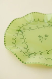 Floral Striped 7-inch Ceramic Dessert Plate