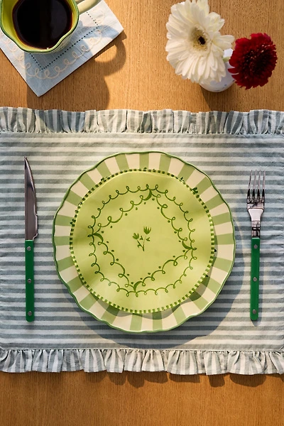 Floral Striped 7-inch Ceramic Dessert Plate