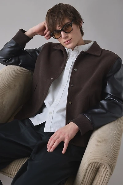 Slate & Stone Faux Leather Varsity Jacket