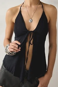 Kimchi Blue Leila Tie-Front Flyaway Hanky Hem Halter Top