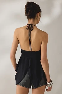 Kimchi Blue Leila Tie-Front Flyaway Hanky Hem Halter Top