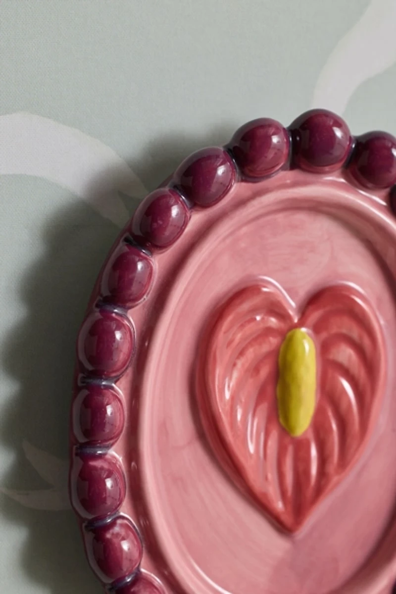 Flower Sculpted Ceramic Wall Hanging