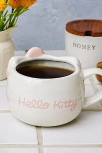 Sanrio Hello Kitty Face Pink Bow Sculpted Ceramic Mug