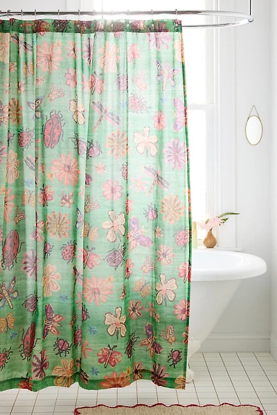 Garden Icons Patterned Shower Curtain