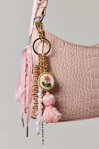 Floral Beaded Charm Jumble Keychain