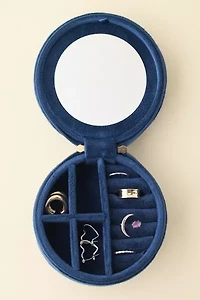 Puppy Embroidered Velvet Jewelry Case