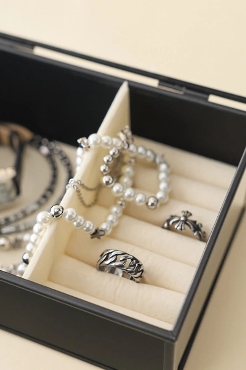 Metal Lift-Top Jewelry Box