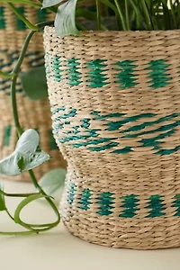 Rattan Seagrass Plant Holder Set