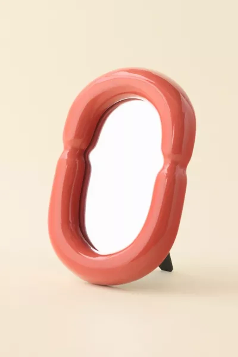 Ceramic Framed Tabletop & Wall Mirror