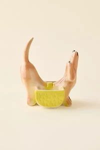 Dog Shaped Two-Section Ceramic Planter