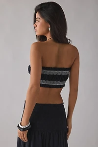 Kimchi Blue Tulip Ruffle Smocked Bandeau Top