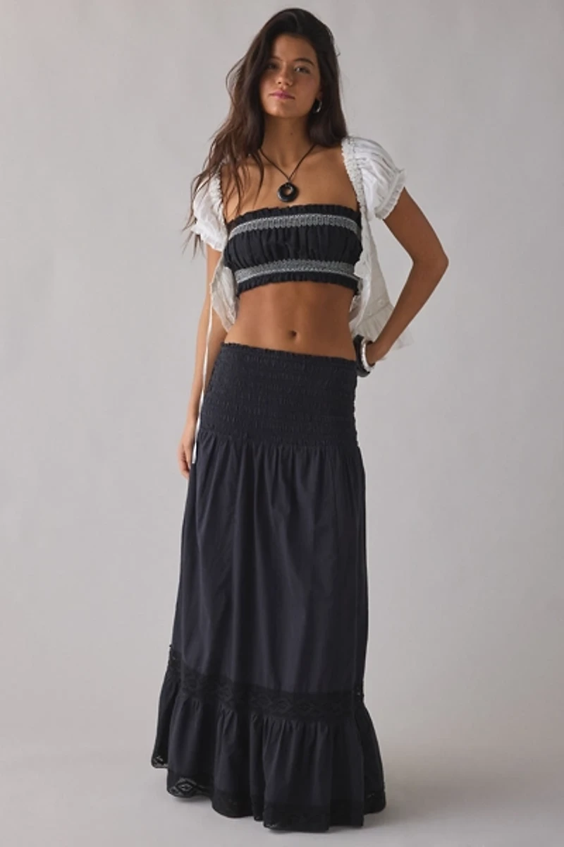 Kimchi Blue Tulip Ruffle Smocked Bandeau Top