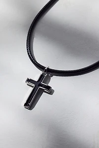 Cross Pendant Corded Necklace