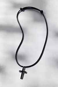 Cross Pendant Corded Necklace