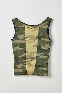 Vintage By My Grrl Spliced Camo Icon Graphic Tank Top