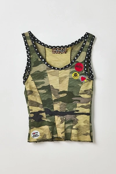 Vintage By My Grrl Spliced Camo Icon Graphic Tank Top