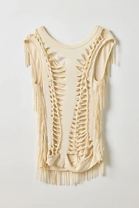 Vintage By My Grrl Fringe Ladder-Back Cutout Top