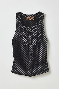 Vintage By My Grrl Ruffle Polka Dot Vest Top