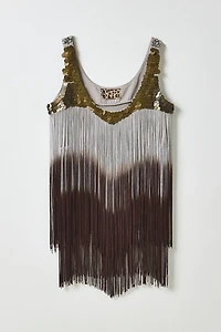 Vintage By My Grrl Sequin Fringe Tank Top