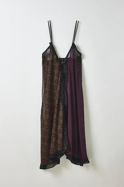 Vintage By My Grrl Patchwork Asymmetric Ruffle Flyaway Maxi Tank Top