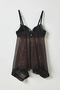 Vintage By My Grrl Sequin Beaded Swing Babydoll Tank Top