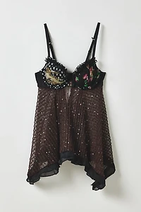 Vintage By My Grrl Sequin Beaded Swing Babydoll Tank Top
