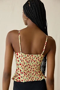 Kimchi Blue Good Luck Cherry Land Peplum Cami