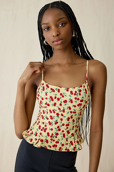 Kimchi Blue Good Luck Cherry Land Peplum Cami
