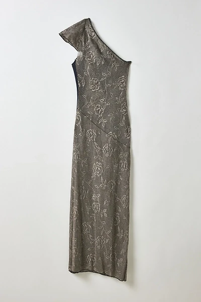 Vintage By My Grrl Sheer Chainmail Mesh One-Shoulder Maxi Dress