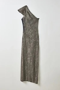Vintage By My Grrl Sheer Chainmail Mesh One-Shoulder Maxi Dress