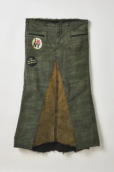 Vintage By My Grrl Camo Patchwork Maxi Skirt