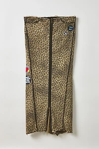 Vintage By My Grrl Leopard Print Zippered Maxi Skirt