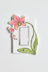 Orchid Flower Resin Switch Plate