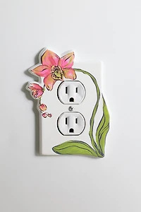 Orchid Flower Resin Switch Plate