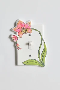 Orchid Flower Resin Switch Plate