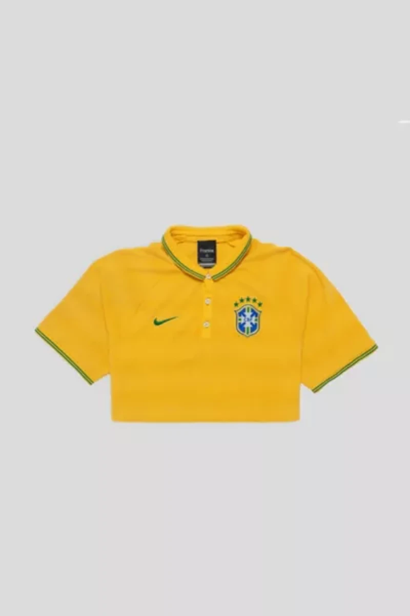 Frankie Collective Rework Brazil Soccer Team Crop Tee