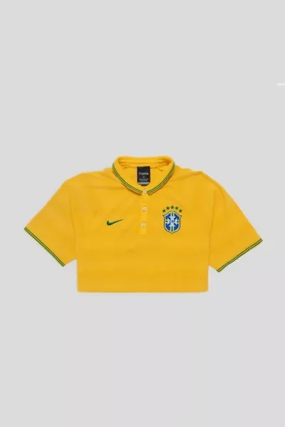 Frankie Collective Rework Brazil Soccer Team Crop Tee
