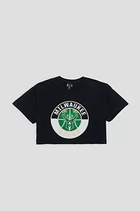 Frankie Collective Rework Milwaukee Bucks Crop Tee