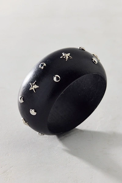 Stardust Studded Wooden Bangle Bracelet