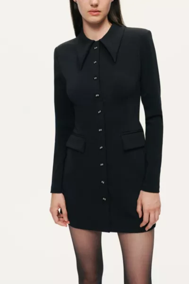 Nocturne Tailored Collar Mini Dress