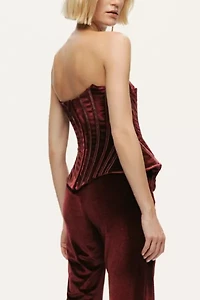 Nocturne Structured Velvet Corset Top