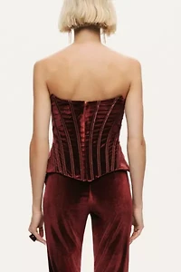 Nocturne Structured Velvet Corset Top